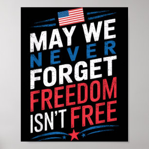 Poster Drapeau américain jour du souvenir mai oublions no