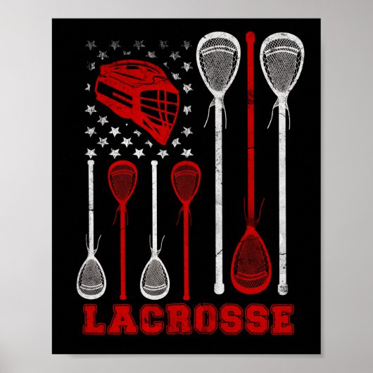Poster Drapeau américain Lacrosse (Devant)