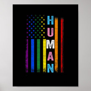 Poster Drapeau américain LGBT humain Mois de la fierté ar