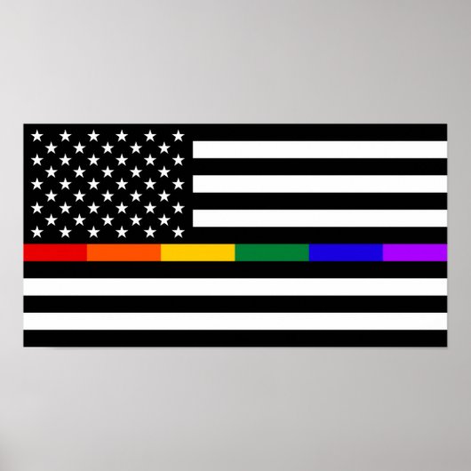 Poster Drapeau américain LGBTQ (Devant)