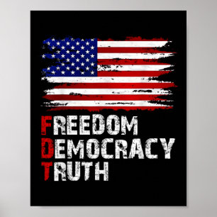 Poster Drapeau Américain Liberté Démocratie Vérité Patrio