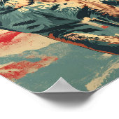 Poster Drapeau américain Lion Cougar Mountain Vintage (Coin)