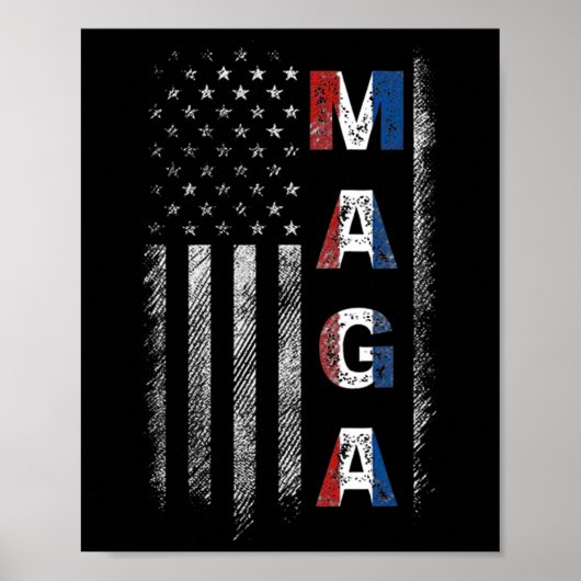 Poster Drapeau américain Mega Trump 2024 (Devant)