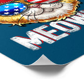 Poster Drapeau américain Meowica Chat 4 juillet Trucker C (Coin)