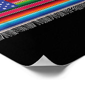 Poster Drapeau Américain Mexicain Serape Cinco De Mayo Po (Coin)