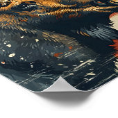 Poster Drapeau américain Moose Vintage (Coin)