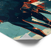 Poster Drapeau américain Moose Vintage (Coin)