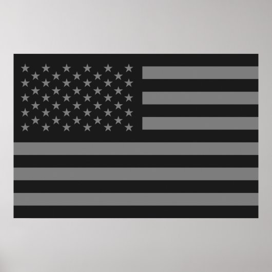 Poster Drapeau américain noir gris (Devant)