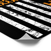 Poster Drapeau américain Orange Ribbon Leukemia Awar (Coin)