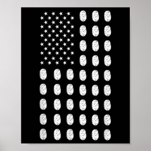 Poster Drapeau Américain Patate Nourriture Usa Patriotism