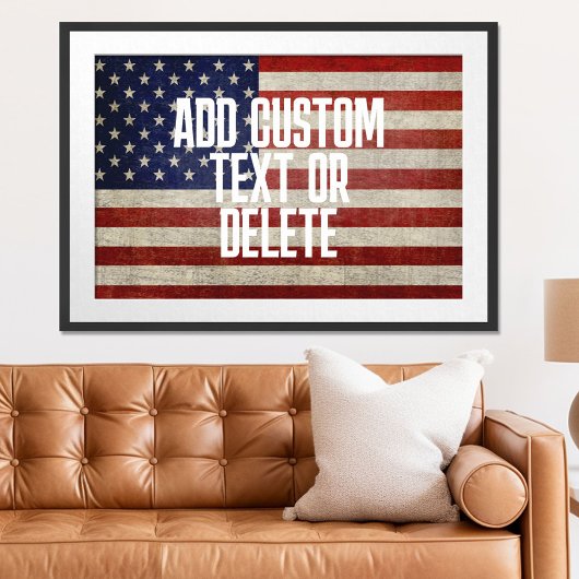 Poster Drapeau américain patiné et en détresse