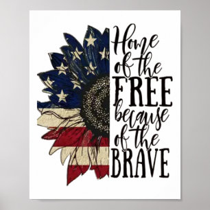 Poster Drapeau Américain Patriote Maison De La Liberté Gr