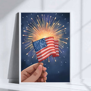 Poster Drapeau Américain Patriotique