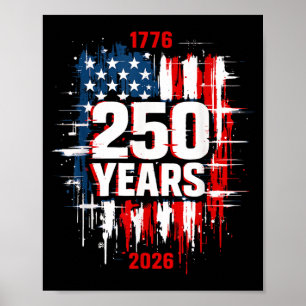Poster Drapeau américain patriotique 1776-2026 nge 250 an