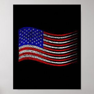 Poster Drapeau américain Patriotique 4 juillet États-Unis