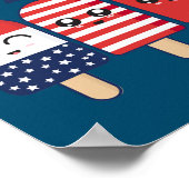 Poster Drapeau américain Patriotique 4 juillet Popsicle I (Coin)