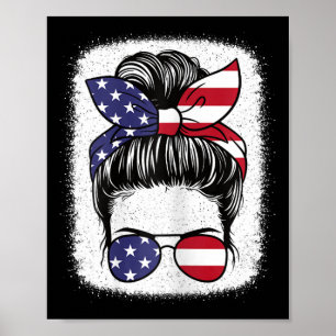 Poster Drapeau américain patriotique 4 juillet Usa Femmes