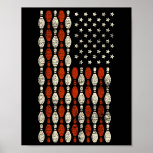 Poster Drapeau américain Patriotique Fière Bowler cadeau