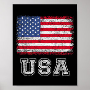 Poster Drapeau Américain Patriotique Pour Hommes Femmes E