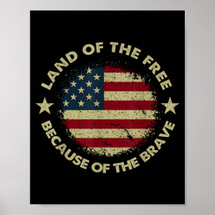 Poster Drapeau américain patriotique USA 4 juillet
