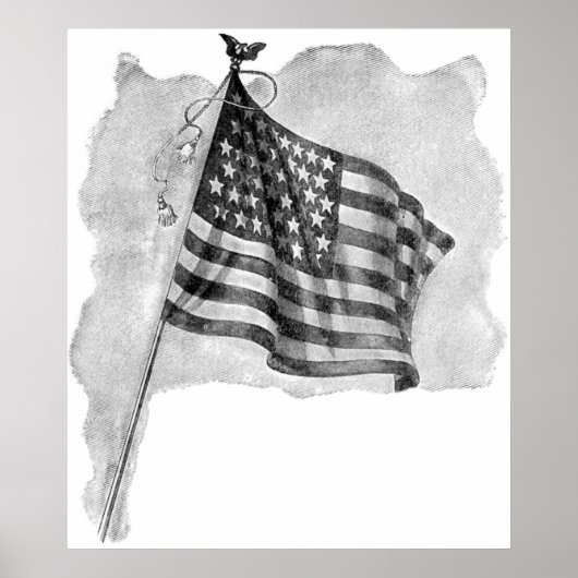 Poster Drapeau américain Patriotique Vintage (Devant)