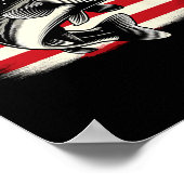 Poster Drapeau américain Pêche Patriotique (Coin)