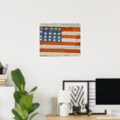 Poster Drapeau américain peint sur un stand de feux d'art (Bureau à domicile)