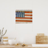 Poster Drapeau américain peint sur un stand de feux d'art (Cuisine)
