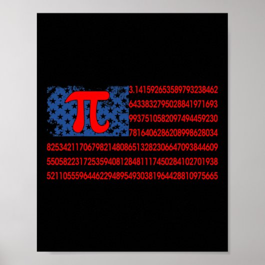 Poster Drapeau américain Pi Math 3 (Devant)