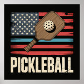 Poster Drapeau américain Pickleball (Devant)