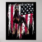 Poster Drapeau Américain Pinscher Usa Awesome (Devant)