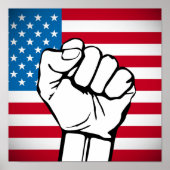 Poster Drapeau américain | Poing levant (Devant)