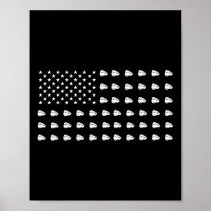 Poster Drapeau Américain Poulet Nourriture États-Unis Pat