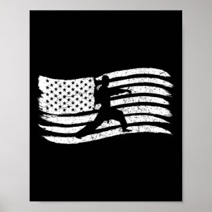 Poster Drapeau Américain Pour Enfants Avec Karate Boy Pat