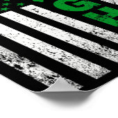 Poster Drapeau américain pour la sensibilisation à la san (Coin)