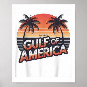 Poster Drapeau Américain Rétro 2025 Golfe Des États-Unis 
