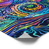Poster Drapeau américain rétro des années 60 Art psychédé (Coin)