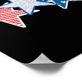 Poster Drapeau américain Rouge Blanc Bleu Drapeau américa (Coin)