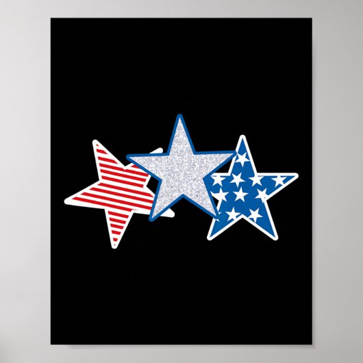 Poster Drapeau américain Rouge Blanc Bleu Drapeau américa (Devant)