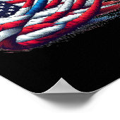 Poster Drapeau américain rouge blanc bleu Jets de combat (Coin)