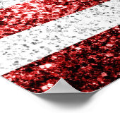 Poster Drapeau américain rouge blanc bleu scintillements  (Coin)