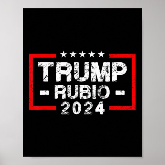 Poster Drapeau américain Rubio 2024 - Président des élect (Devant)