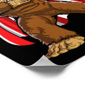 Poster Drapeau Américain Sasquatch Du 4 Juillet (Coin)
