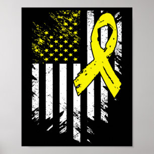 Poster Drapeau américain Sensibilisation des enfants au c