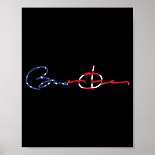 Poster Drapeau américain Signature 44-48 Obama pour le pr