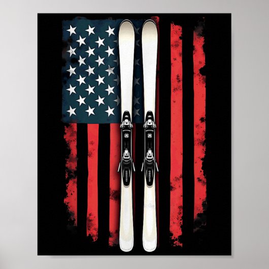 Poster Drapeau américain Ski alpin _6 (Devant)