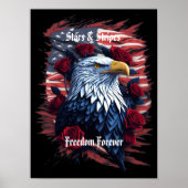 Poster Drapeau américain Stars Stripes Freedom Forever Ea (Devant)