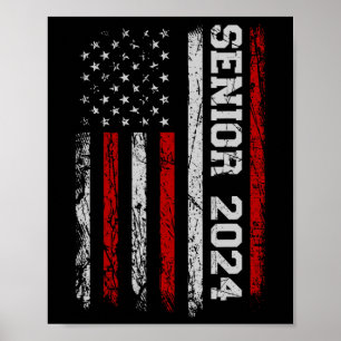 Poster Drapeau Américain Supérieur 2024 Classe D'Études S