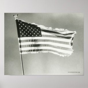 Poster Drapeau américain sur mât