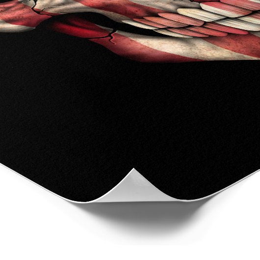 Poster Drapeau américain sur noir (Coin)